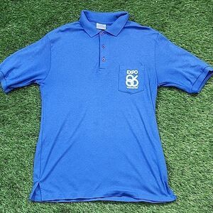 Blue Men's Polo Shirt Vintage 1986 Monteal Expo